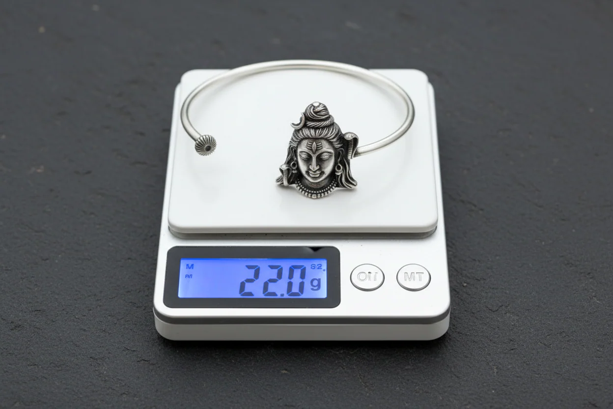 Unique Shiva Handcuff/Kada| 925 Sterling Silver Oxidized Bracelet | With Certificate of Authenticity and 925 Hallmark - Image 4