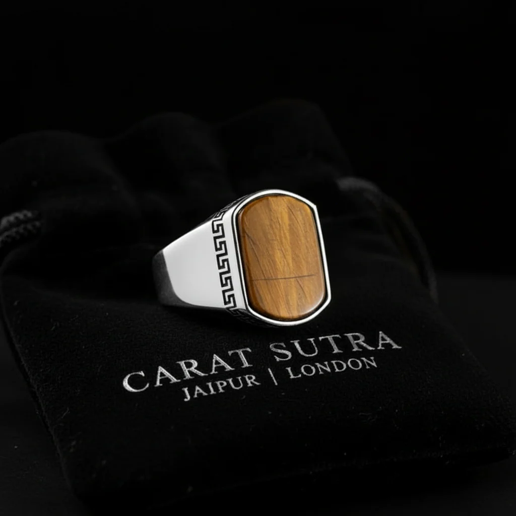 Turkish Style Ring with Natural Tiger Eye Stone | 925 Sterling Silver Oxidized Ring | With Certificate of Authenticity and 925 Hallmark - Image 3