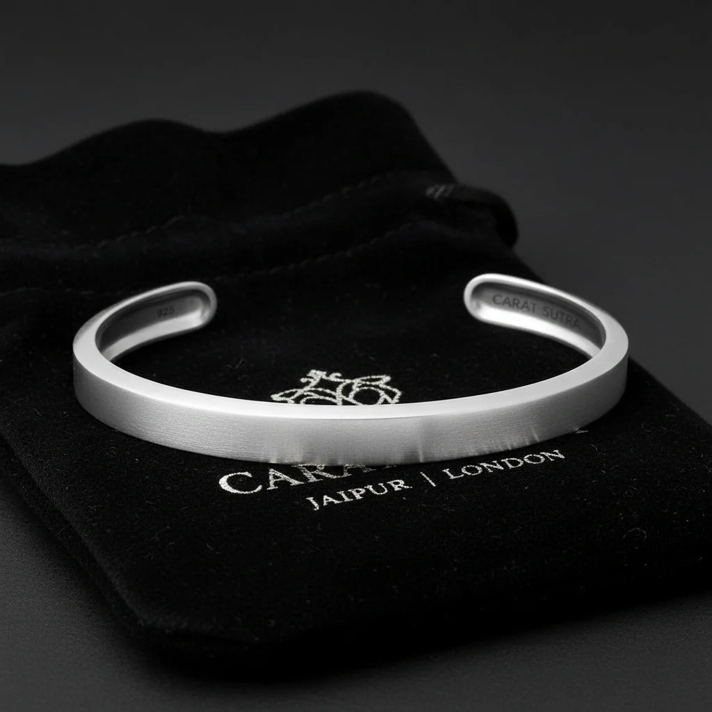 Brush & Matt Finish Adjustable Cuff Style Bangle/kadaa/Handcuff | 925 Sterling Silver Bracelet | With Certificate of Authenticity and 925 Hallmark - Image 3